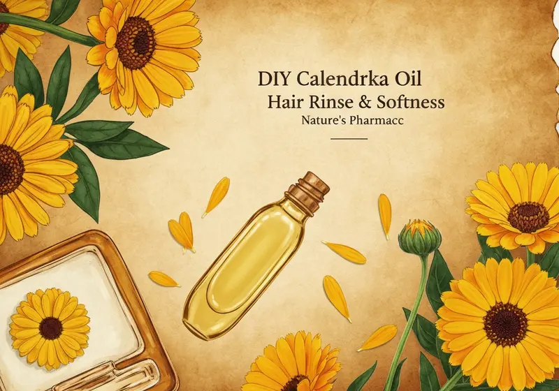 diy calendula oil hair rinse for shine softness