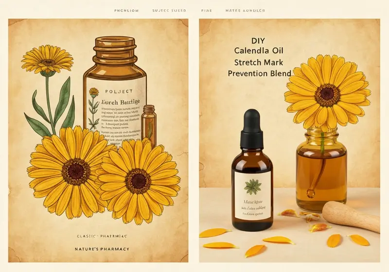 diy calendula oil stretch mark prevention blend
