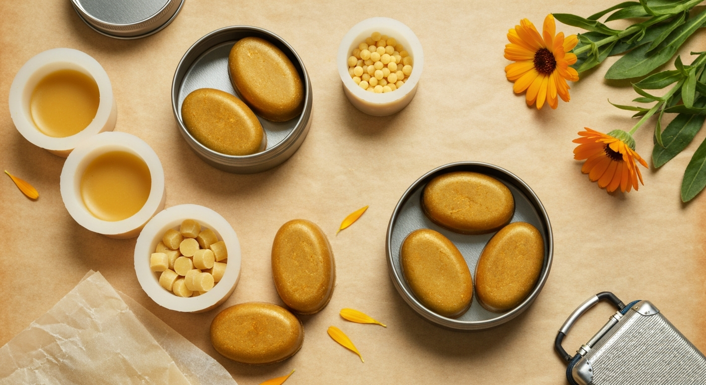How to Make Calendula Oil Lotion Bars for Travel
