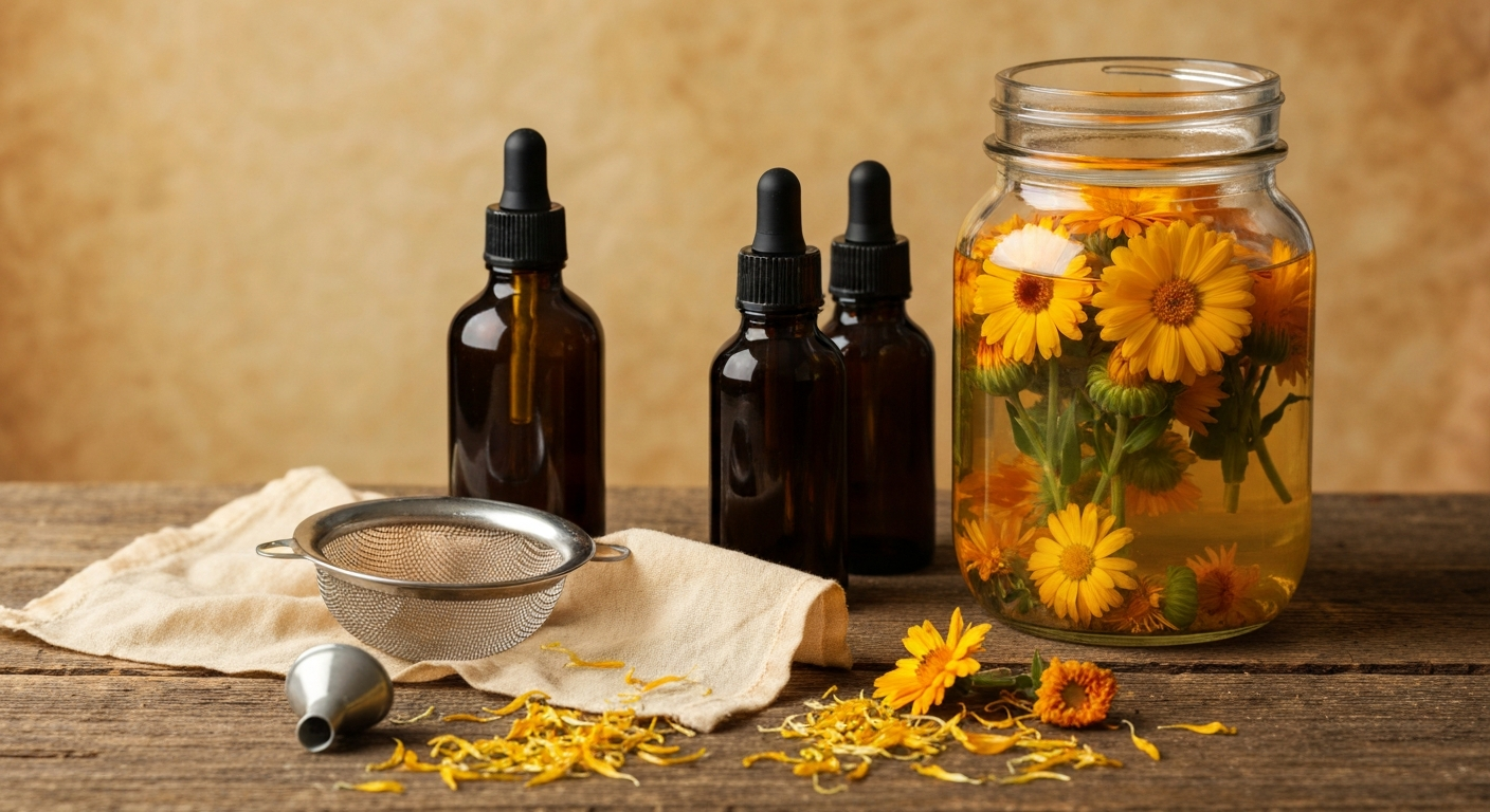 How to Make Calendula Oil Tincture for Internal & External Use